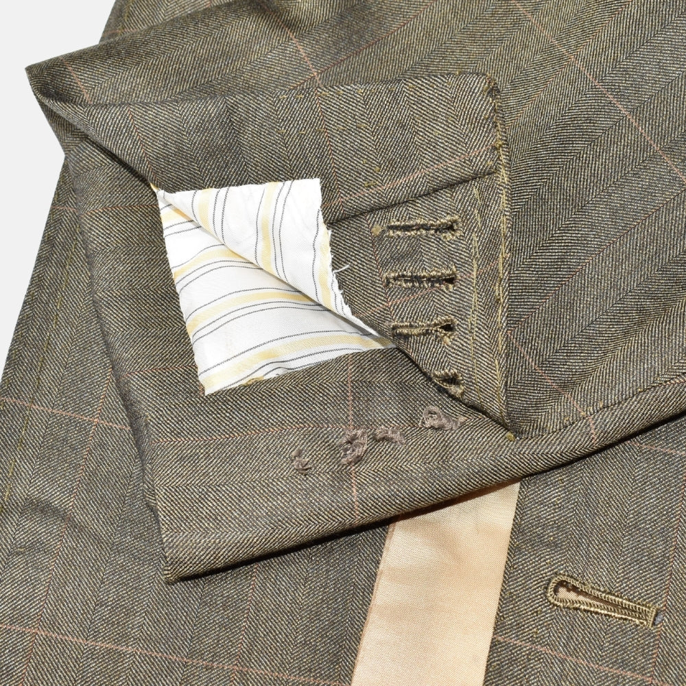 Brauner/Grüner Blazer aus Schurwolle (EU 52)