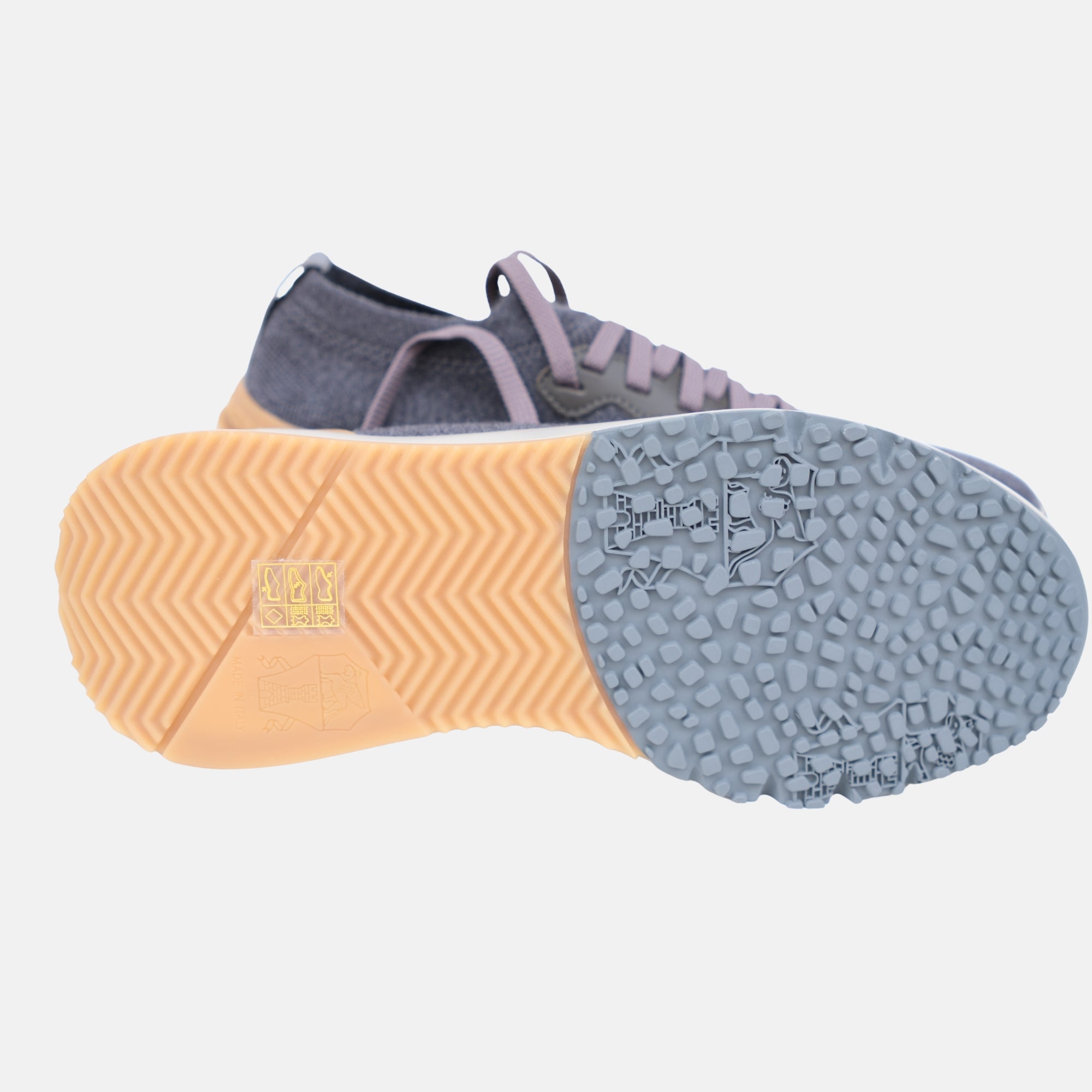 Gray Sneakers made of Stretch Knit/Leather Details (EU 41)