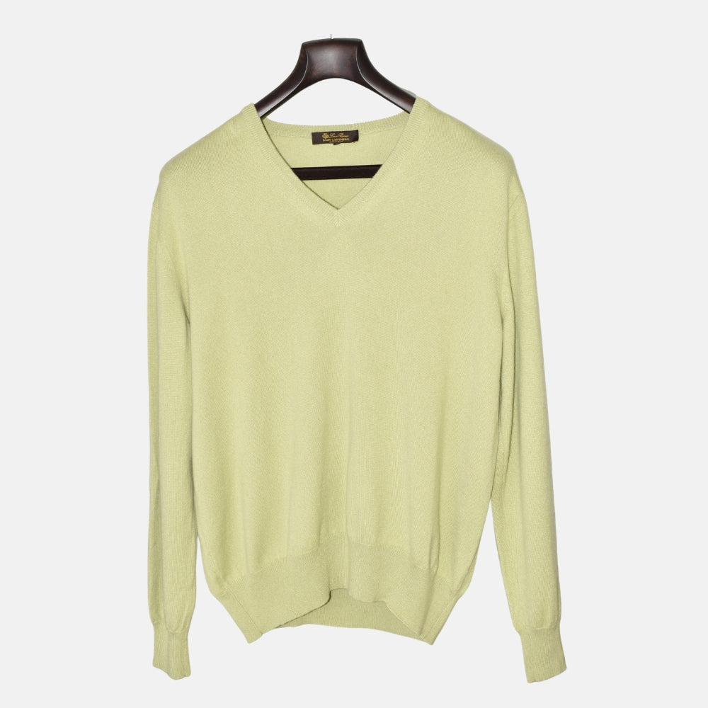 Green V-Neck Cashmere Sweater (EU 52)