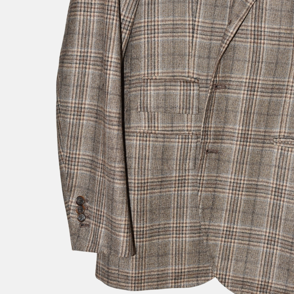 Multicolored Checked Virgin Wool Blazer
