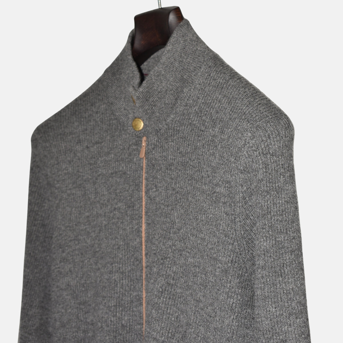 Grey Cashmere Zipper-Jacket (EU 50)