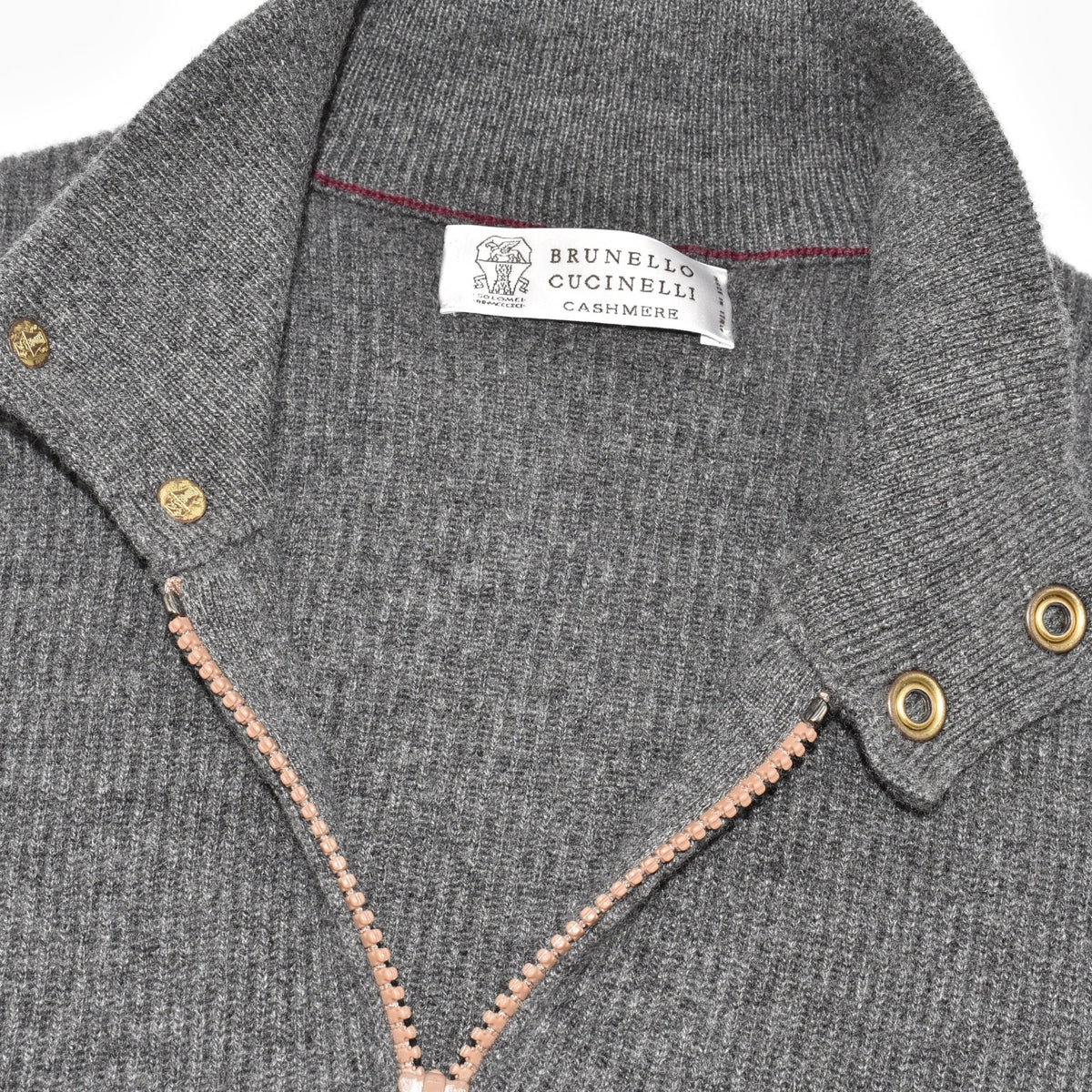 Grey Cashmere Zipper-Jacket (EU 50)