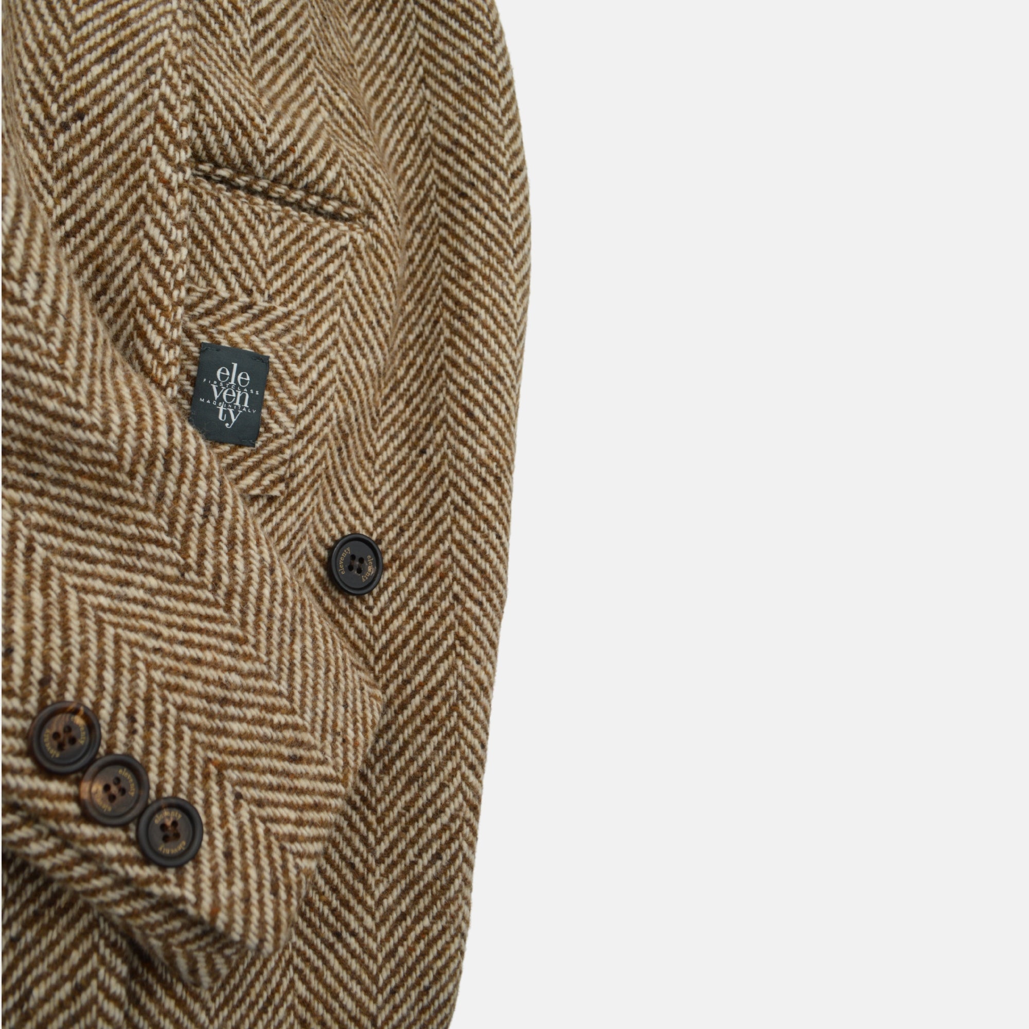 Beige Patterned Coat made of Wool (EU 50)