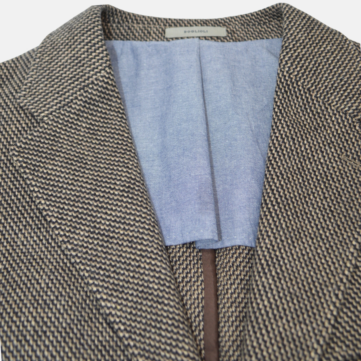 Beige/Black Geometric Blazer made of Cotton/Wool (EU 48)