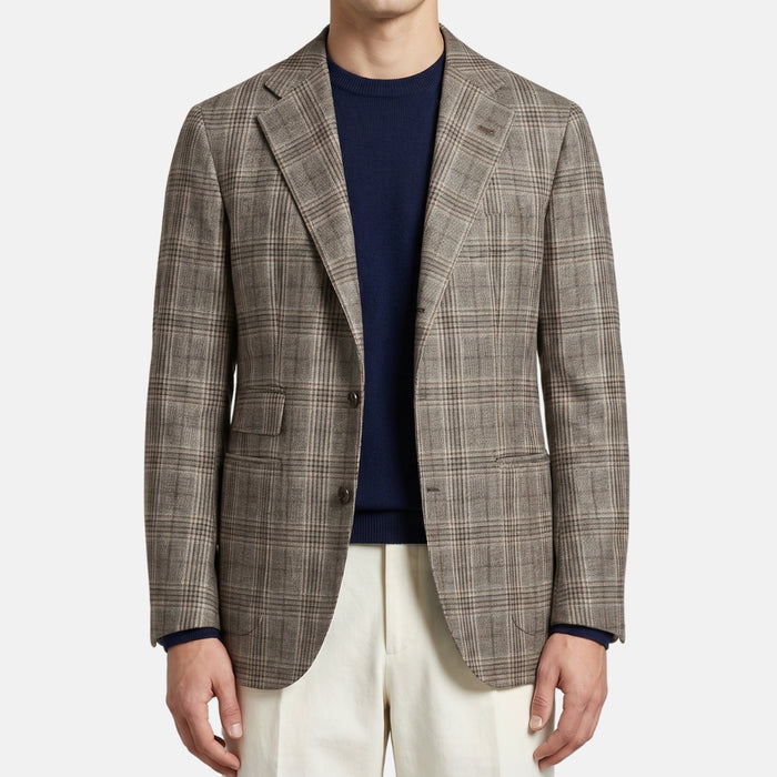 Mehrfarbiger karierter Blazer aus Schurwolle (EU 48)