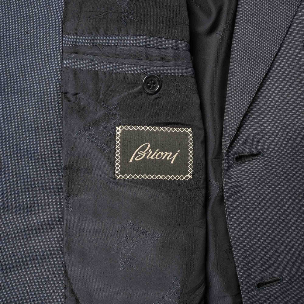Navy Blue Wool Suit with Light Stripes (EU 52)