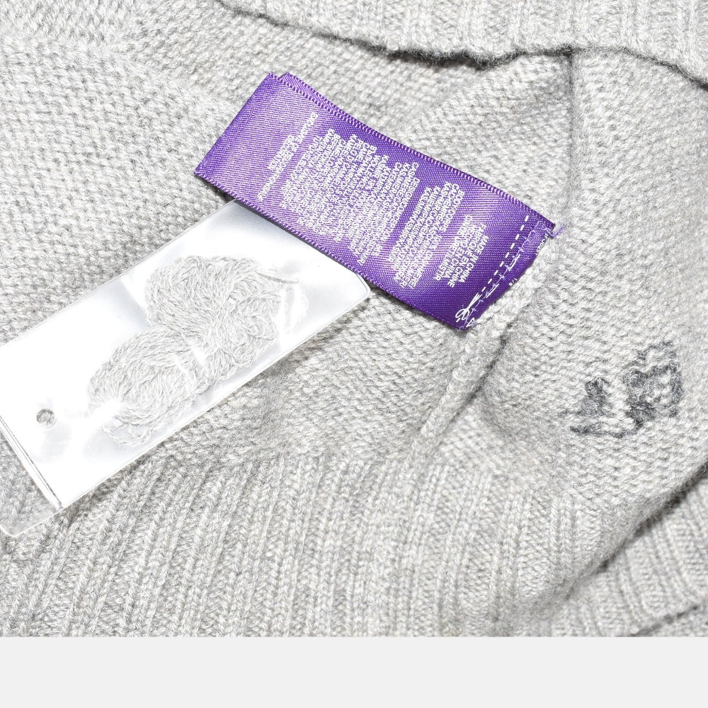 Grey Iconic Polo Bear Cashmere Sweater (XL)