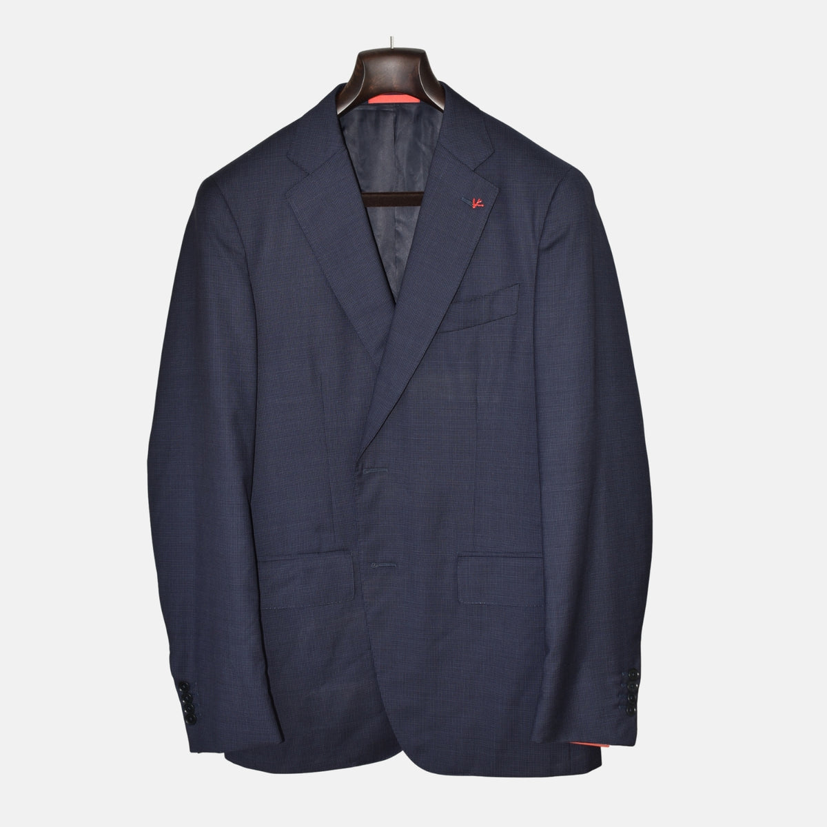 Marineblauer Blazer aus Wolle (120er) (EU 52)