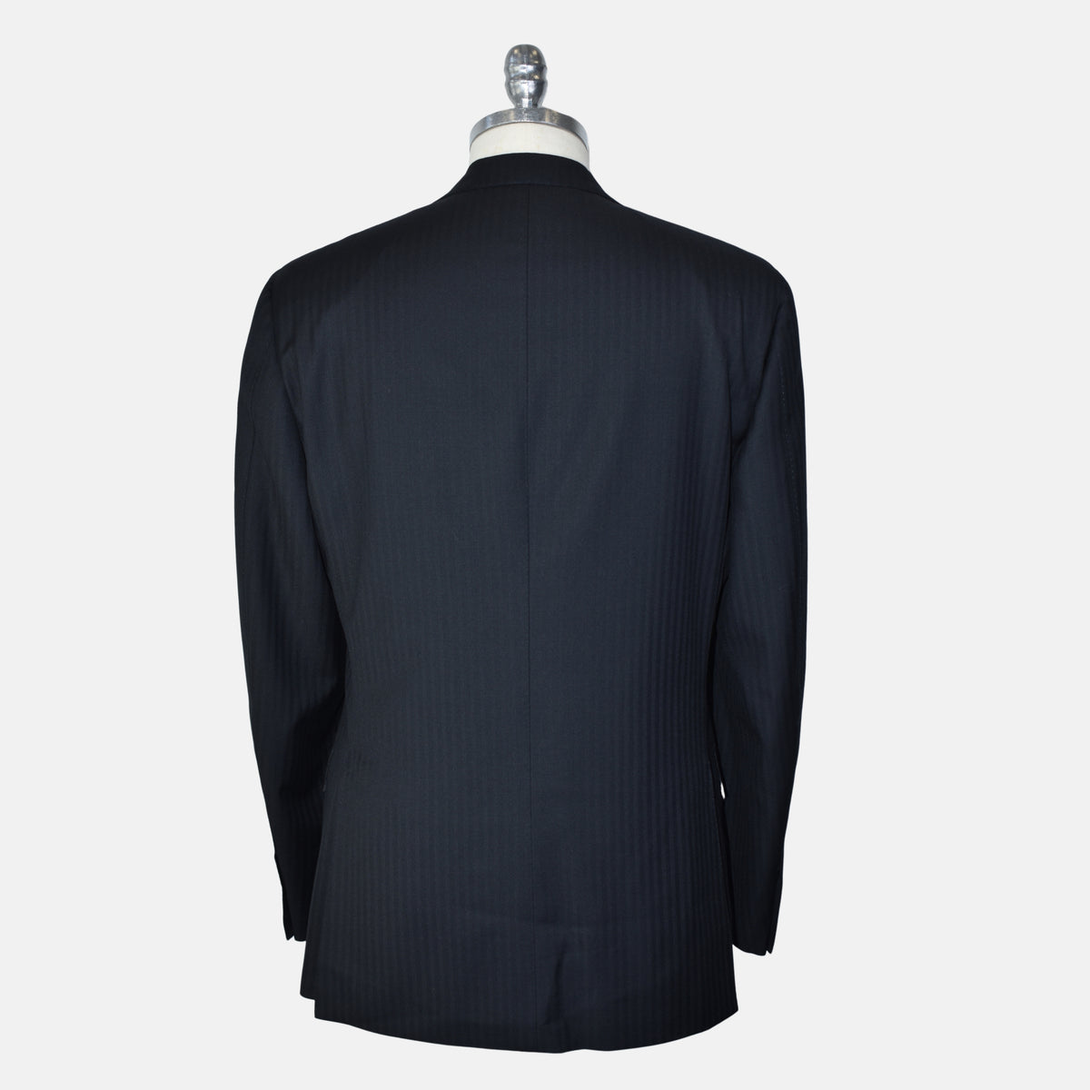 Black Self Striped Suit made of Wool (EU 48)