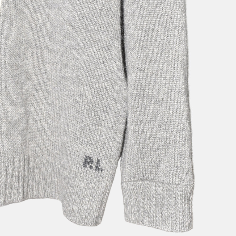 Grey Iconic Polo Bear Cashmere Sweater (XL)