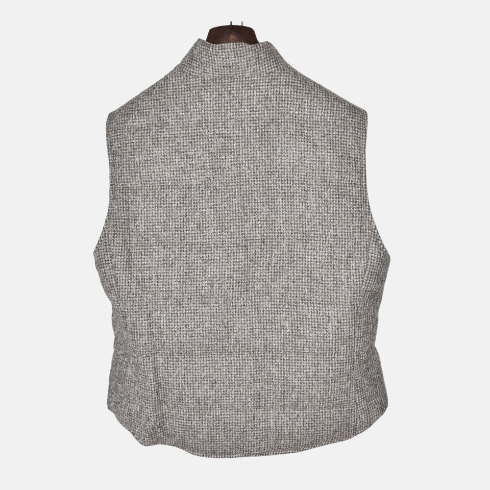 Multicolored Reversible Down Vest made of Wool/Cashmere (M)