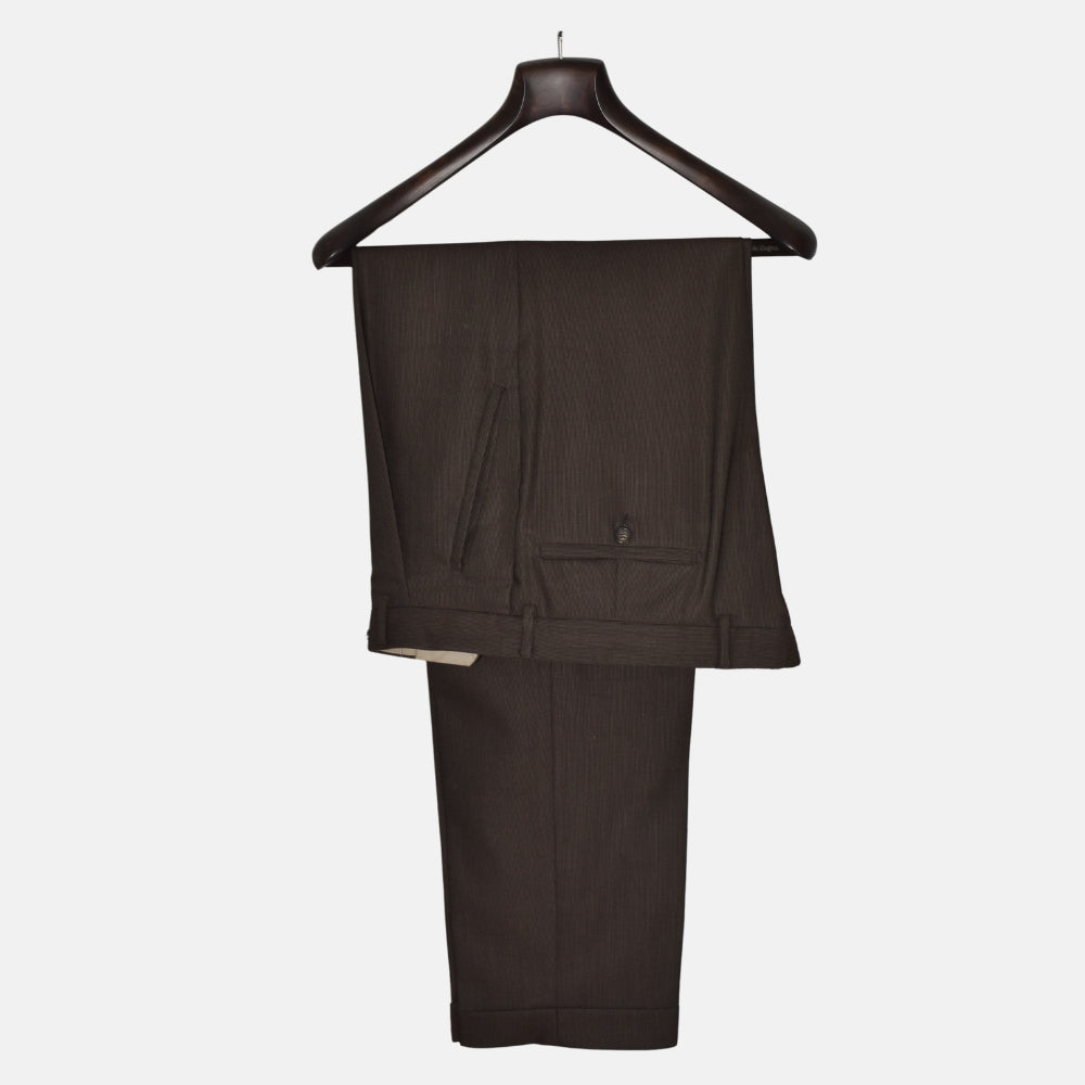 Brown Striped Suit made of Virgin Wool (EU 50)