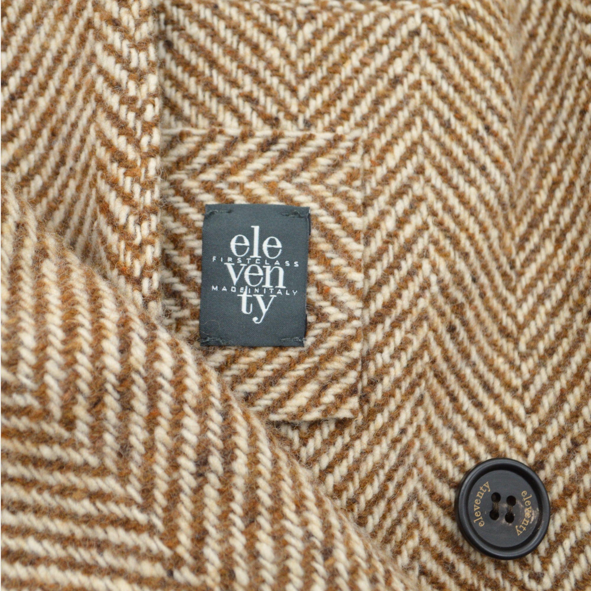 Beige Patterned Coat made of Wool (EU 50)