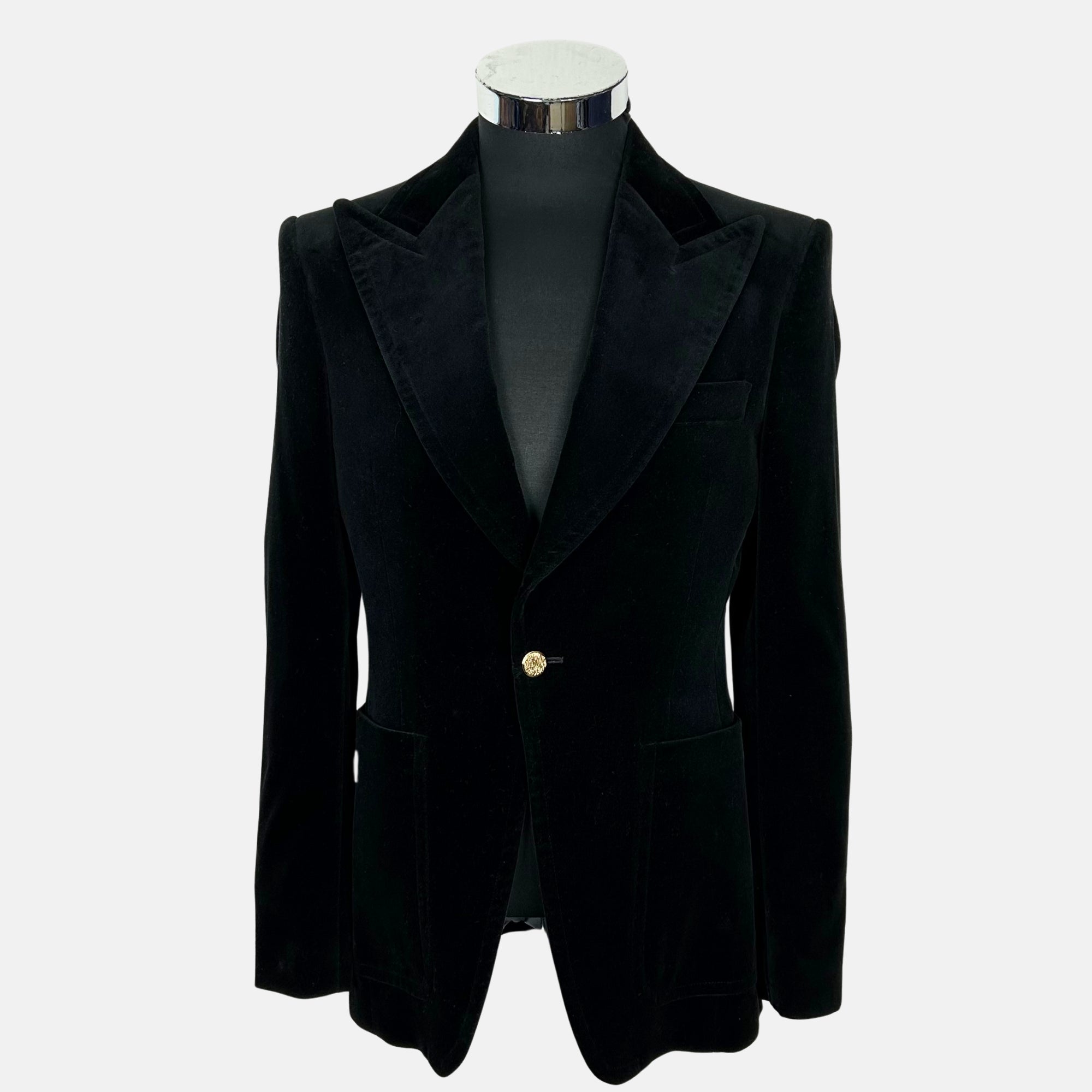 Black Velvet Blazer made of Cotton (EU 46, EU 48)