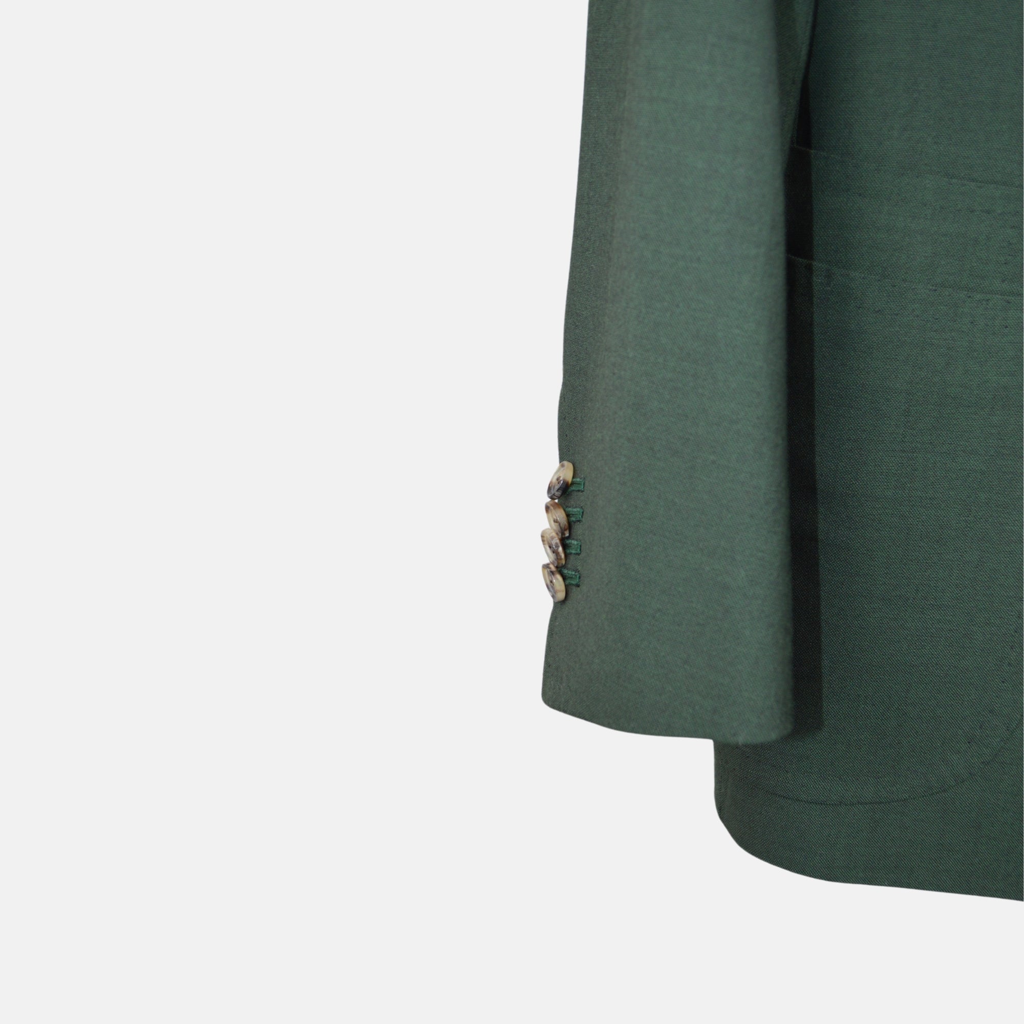 Green Double Breasted Suit made of Wool/Mohair (EU 46)