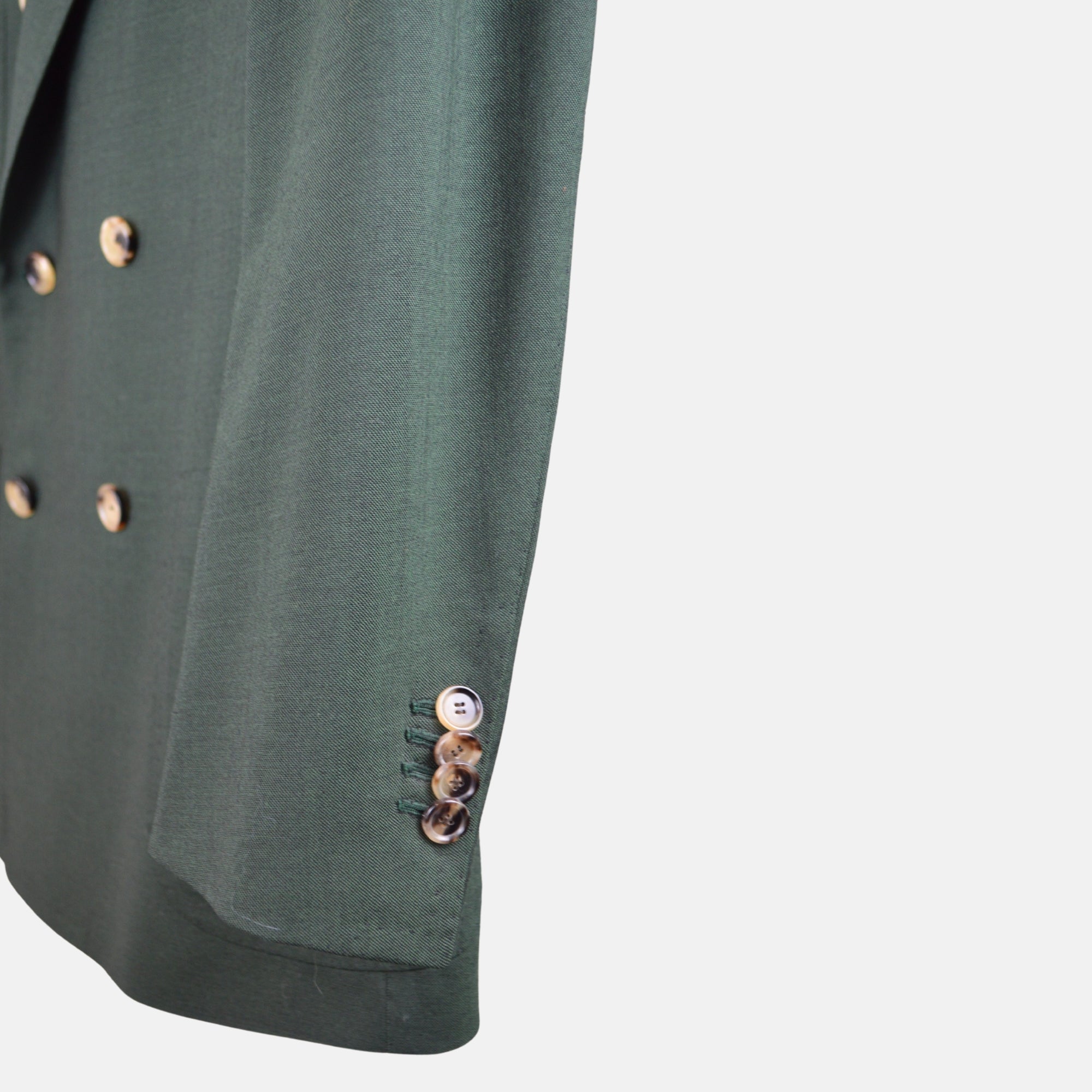 Green Double Breasted Suit made of Wool/Mohair (EU 46)