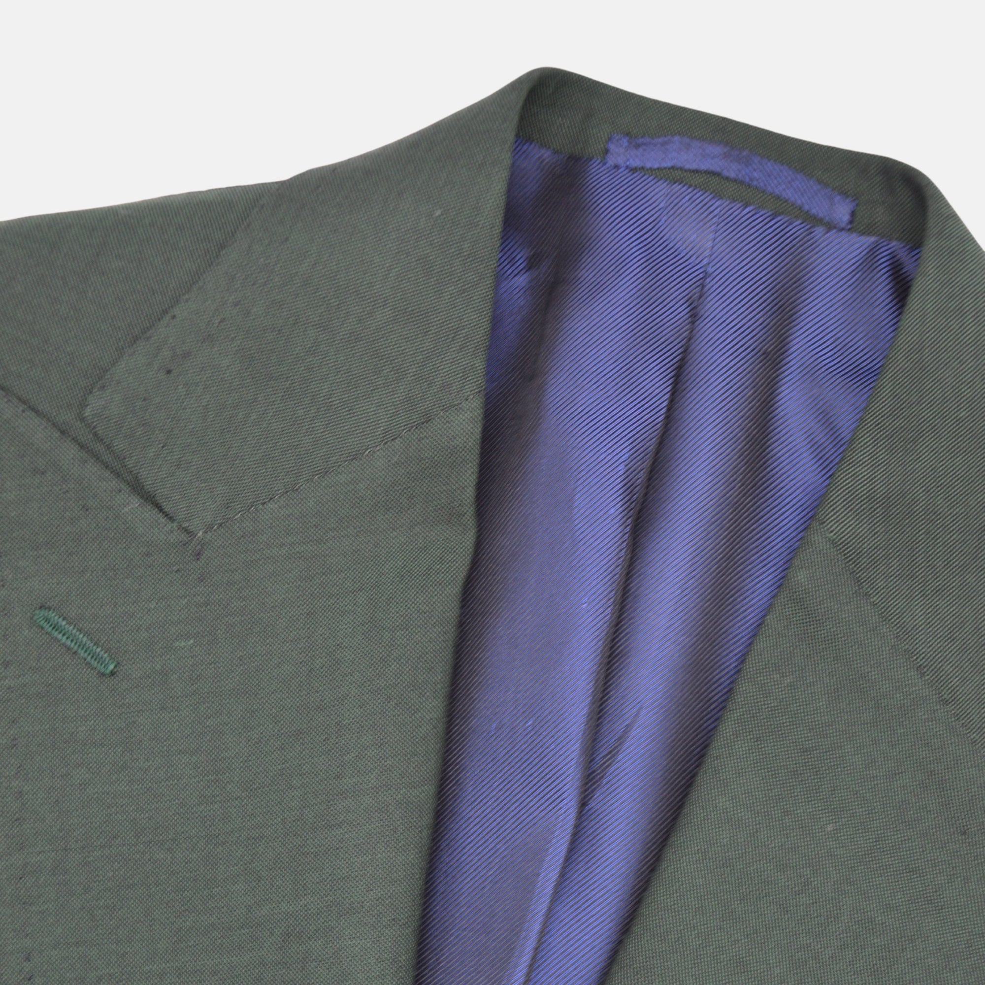 Green Double Breasted Suit made of Wool/Mohair (EU 46)