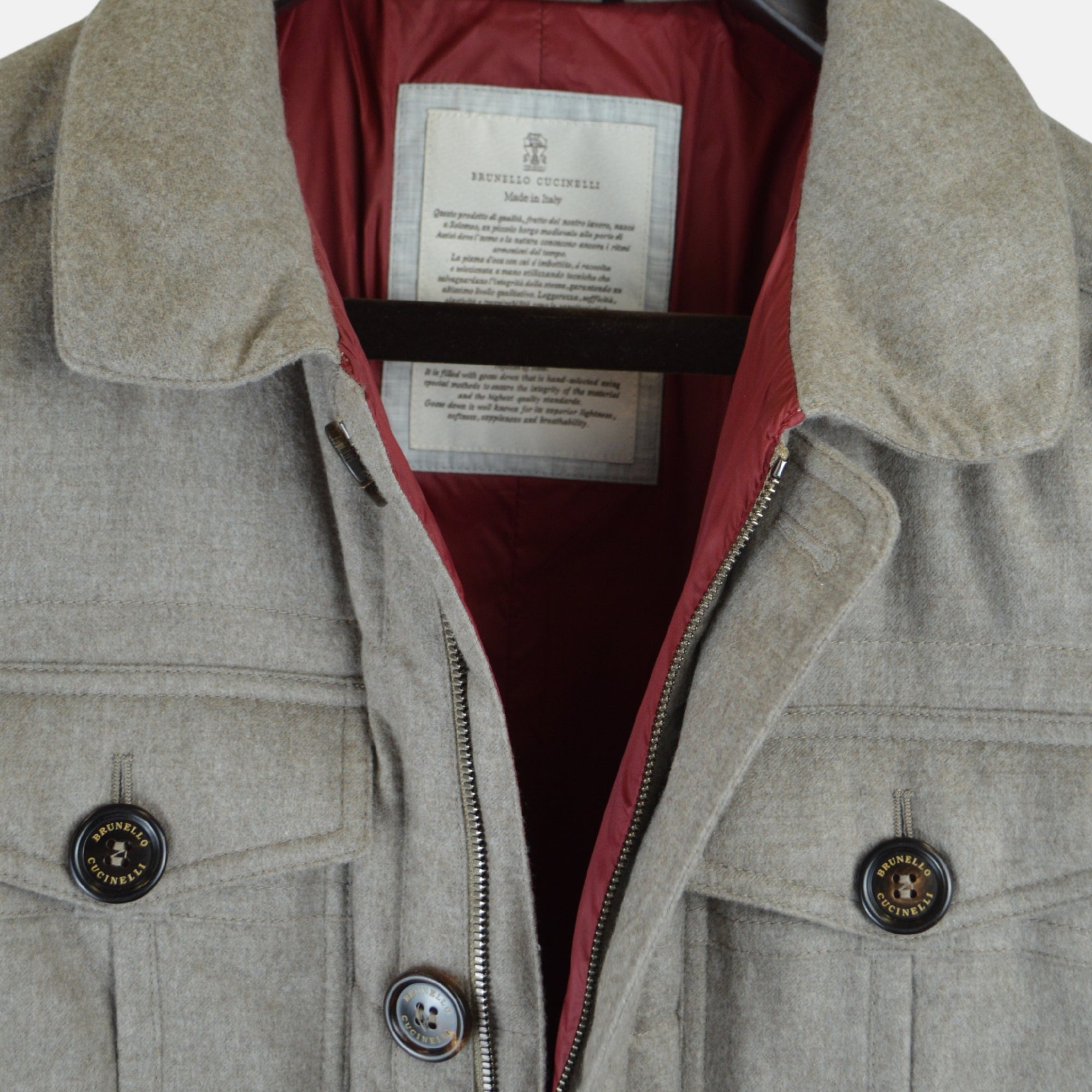Taupe/Grey Jacket made of Cashmere (M)