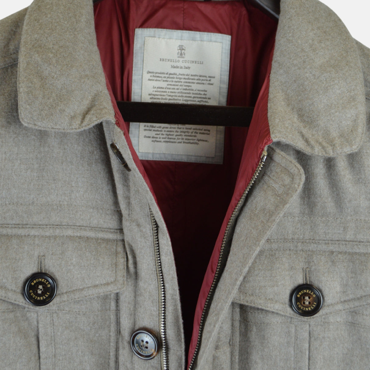 Taupe/Grey Jacket made of Cashmere (M)