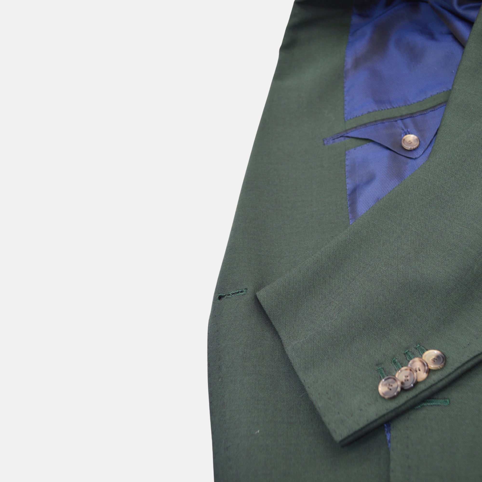 Green Double Breasted Suit made of Wool/Mohair (EU 46)