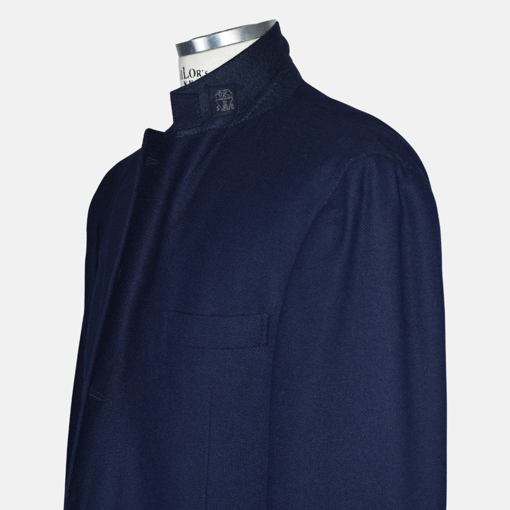 Navy Cashmere Silk Blazer