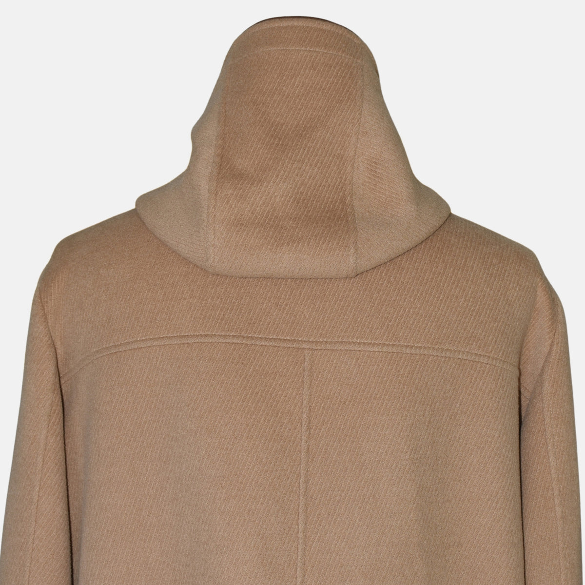 Beige Baby Camel Montgomery Coat/Leather Details with Detachable Hood (XL)