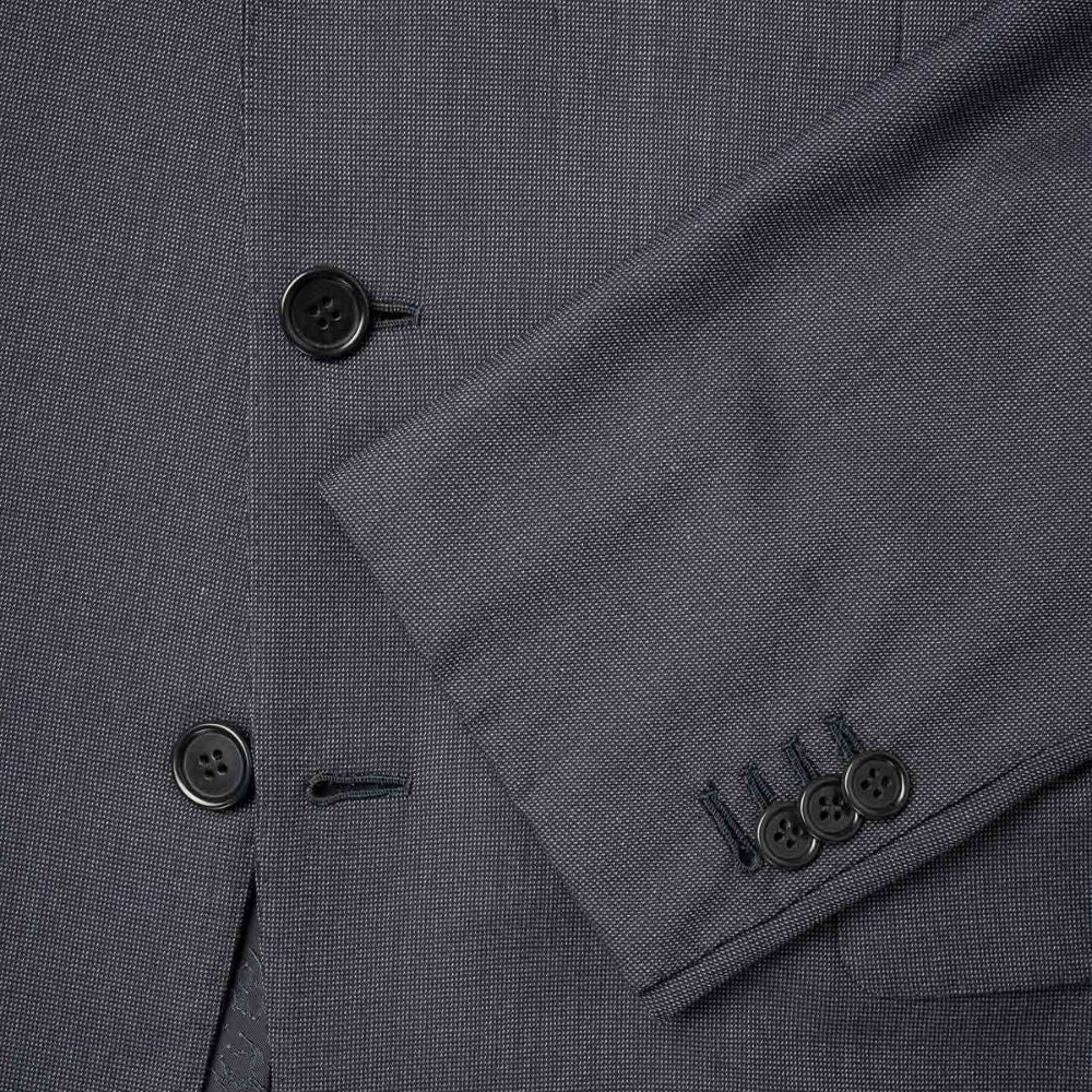 Navy Blue Wool Suit with Light Stripes (EU 52)