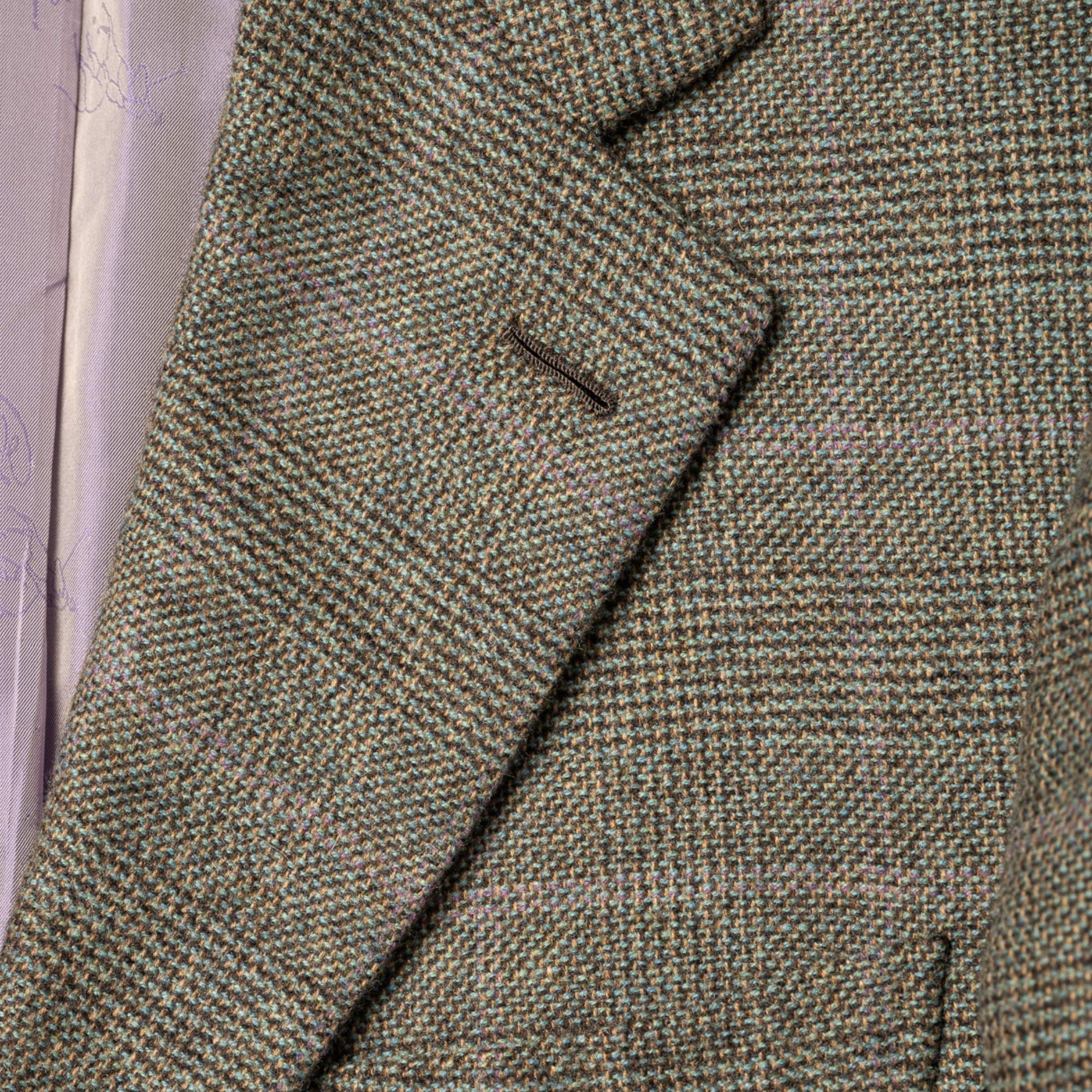 Green/Purple Patterned Cashmere Blazer (EU 52)