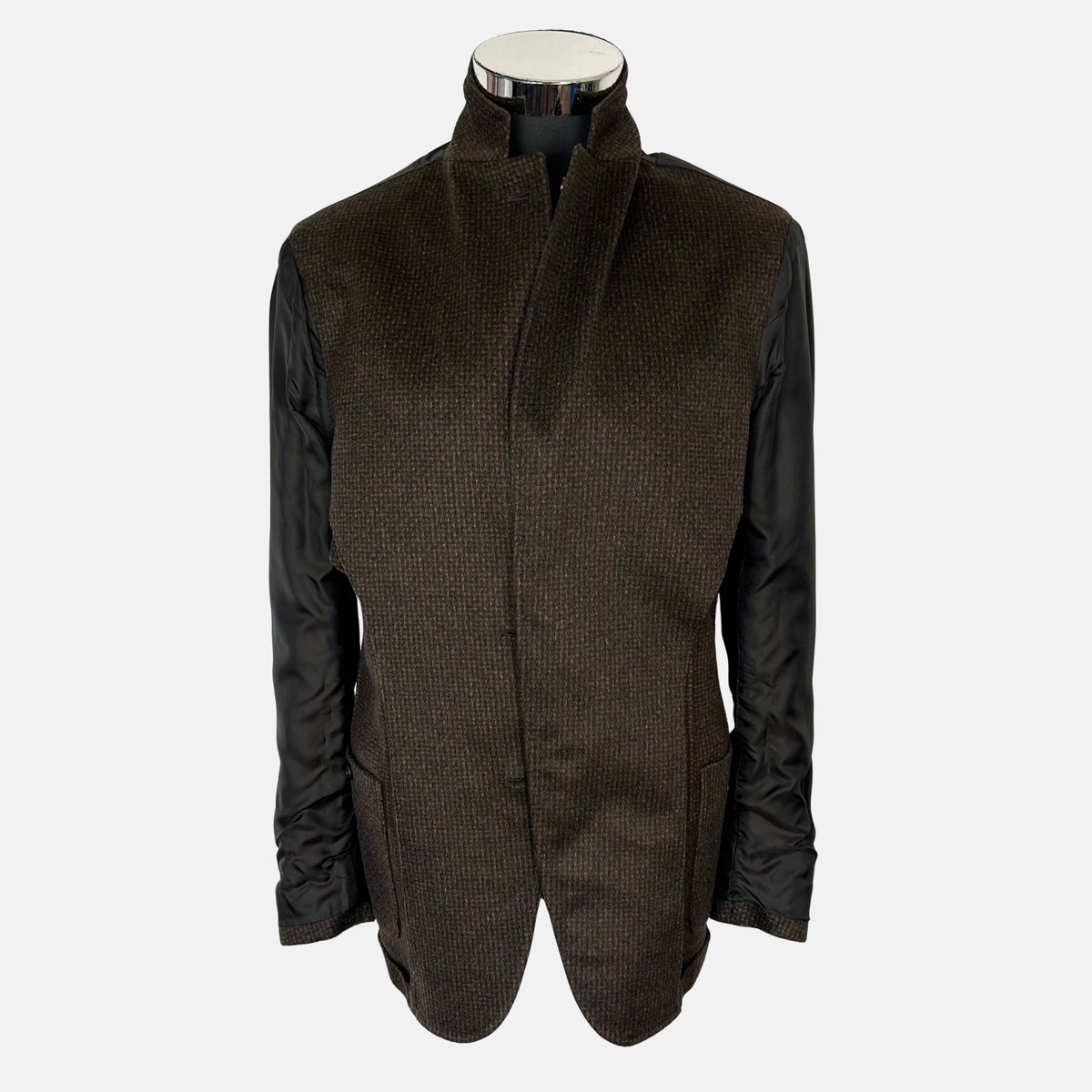 Brown-Black Patterned Blazer made of Cashmere (EU 48)