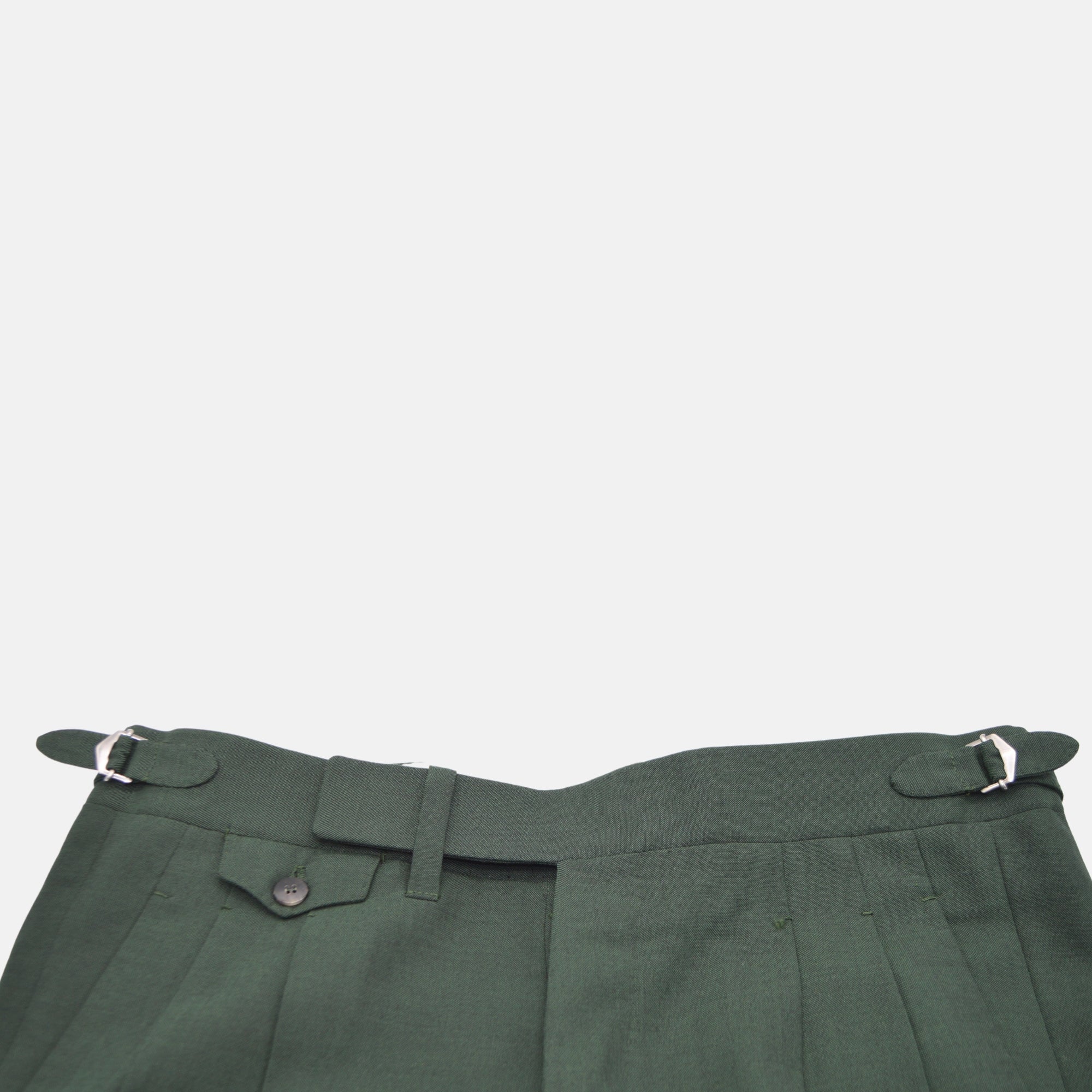 Green Double Breasted Suit made of Wool/Mohair (EU 46)