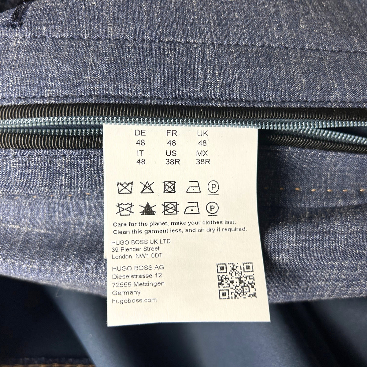 Navy Melange Coat made of Virgin Wool/Silk/Linen/Elastane (EU 48)