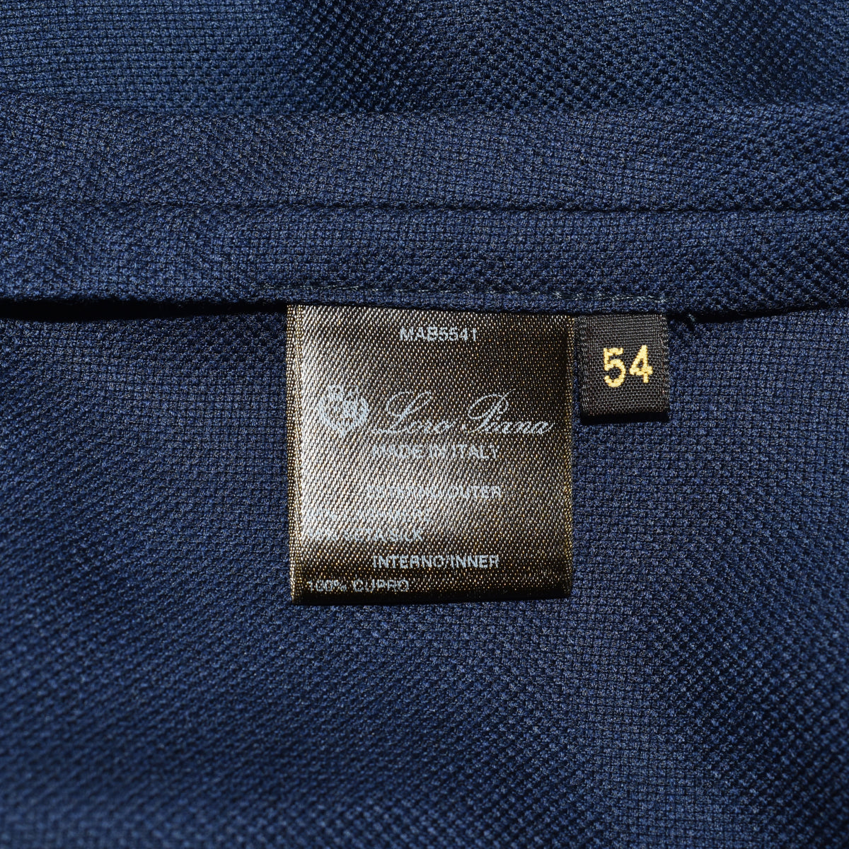 Navy Cashseta Blazer with Leather Details made of Cashmere/Silk (EU 54)