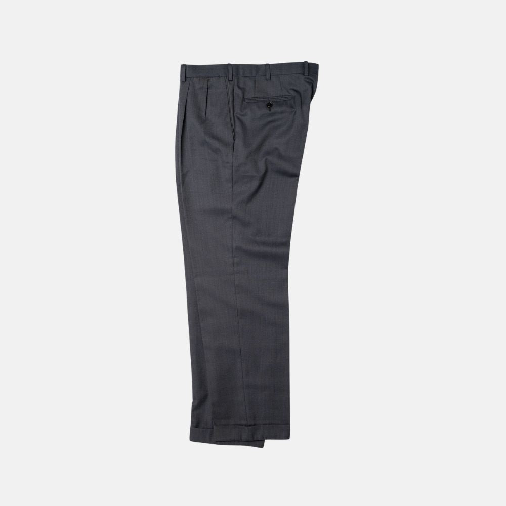 Navy Blue Wool Suit with Light Stripes (EU 52)