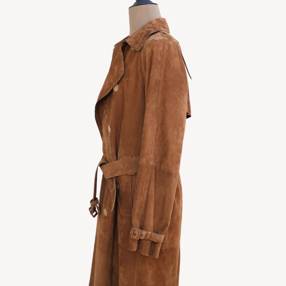 Brown Suede Trenchcoat (EU 52)