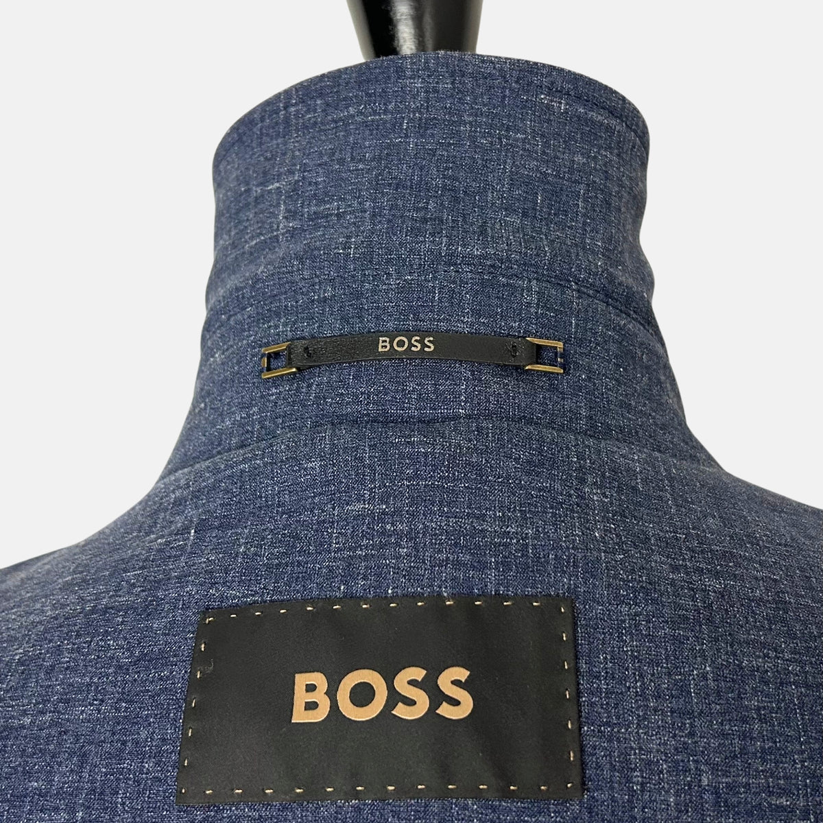 Navy Melange Coat made of Virgin Wool/Silk/Linen/Elastane (EU 48)