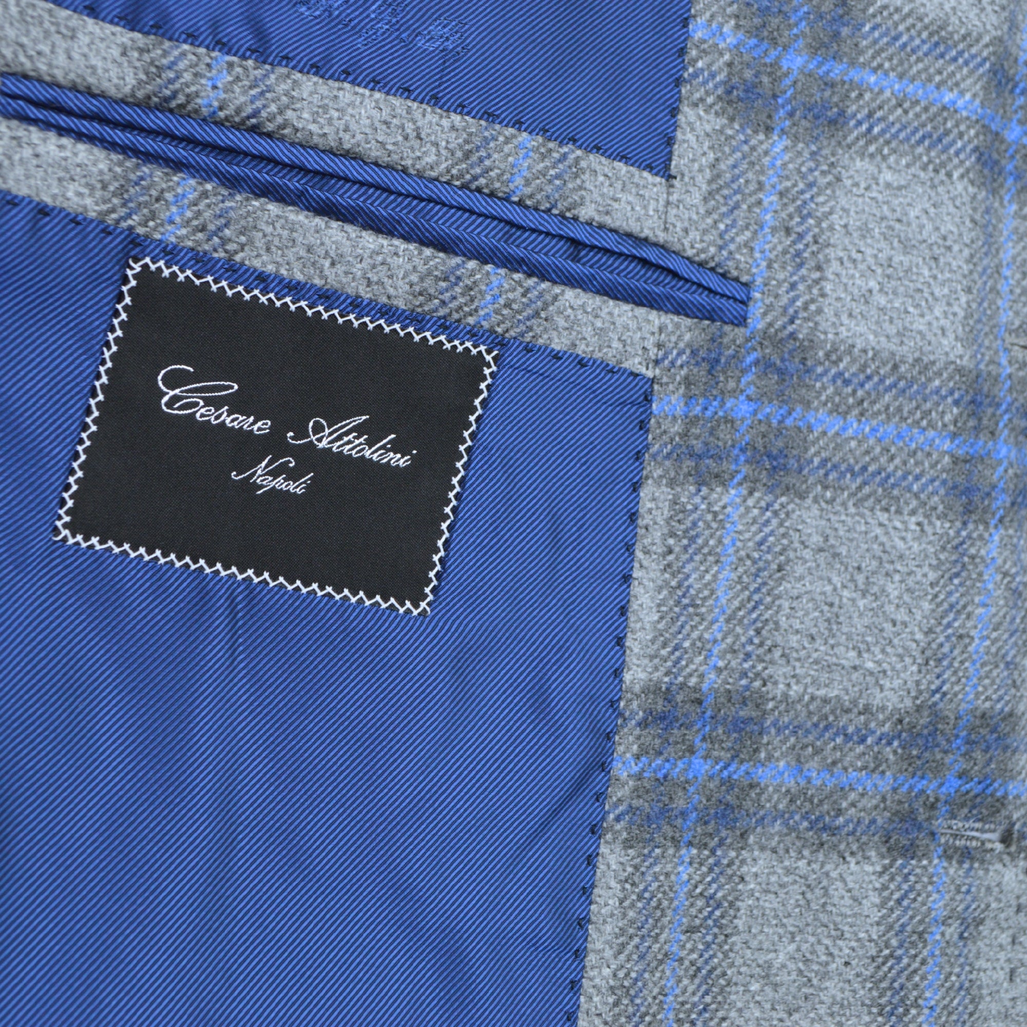 Blue/Brown Checked Blazer made of Cashmere (EU 52)