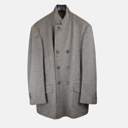 Brown Checked Coat made of Wool/Alpaca (EU 56)