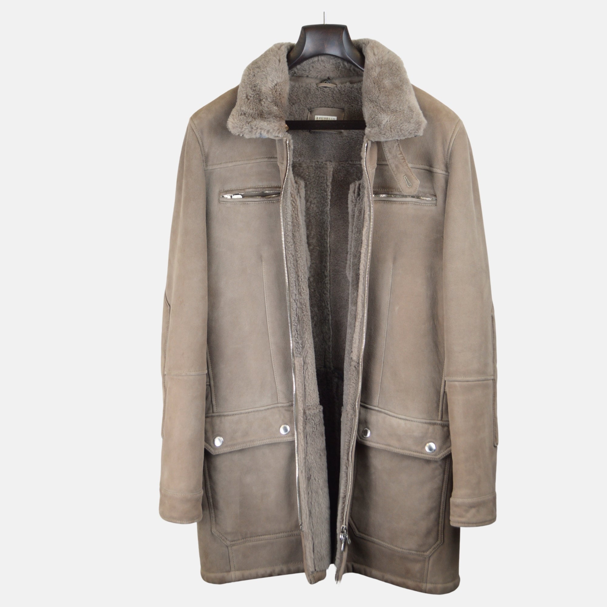 Taupe Shearling Coat (M/L)