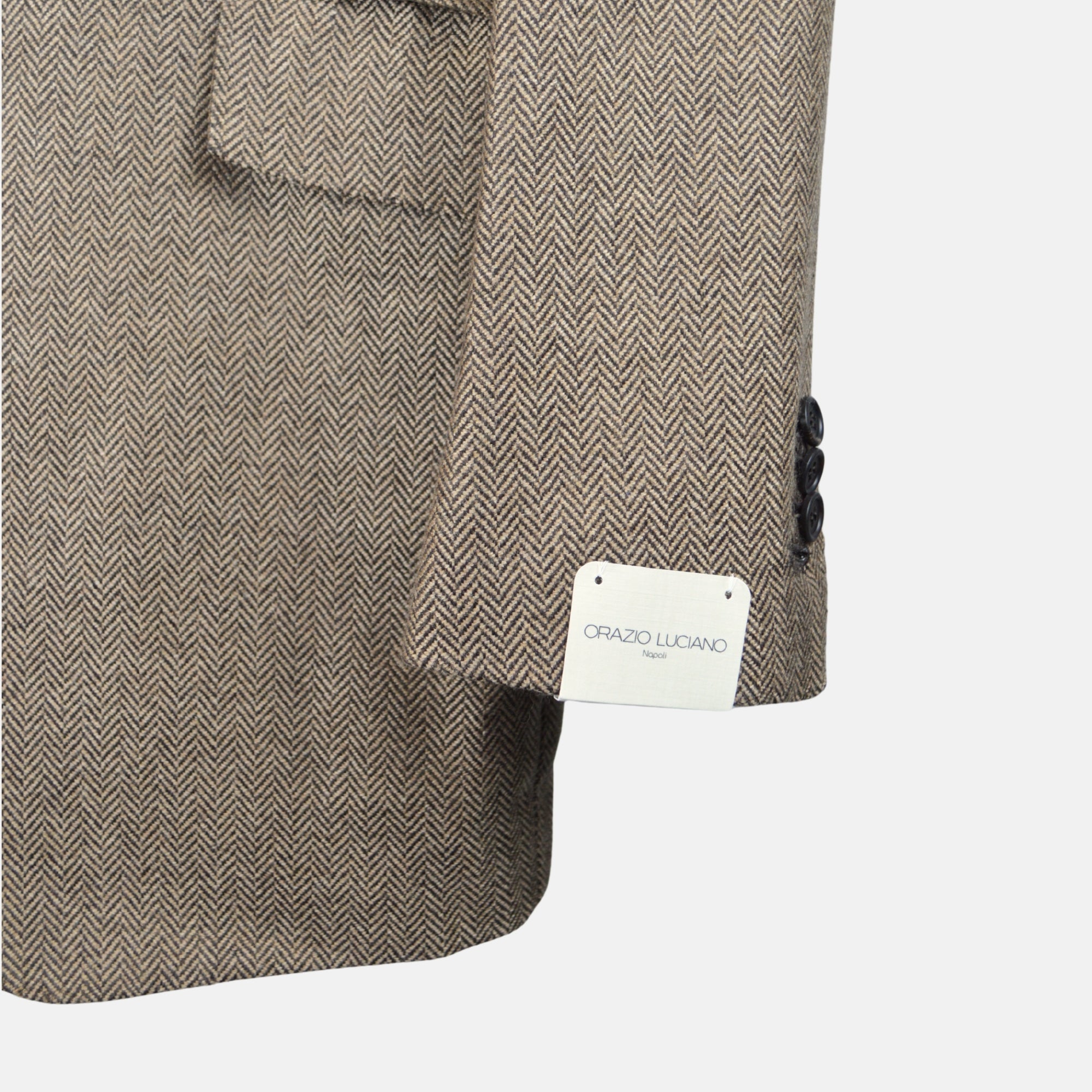 Brown Herringbone Blazer made of Cashmere (EU 50)