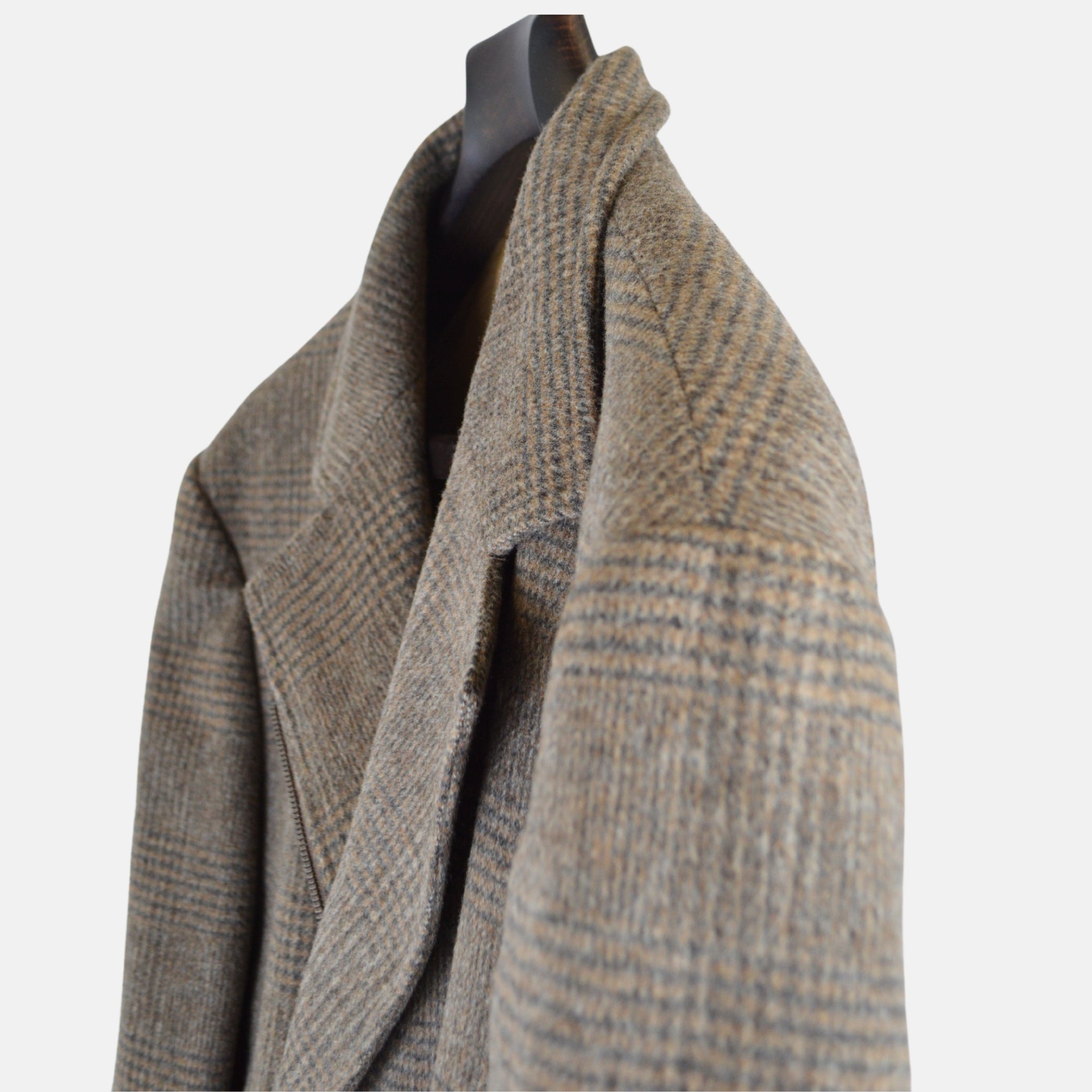 Brown Checked Coat made of Wool/Alpaca (EU 56)