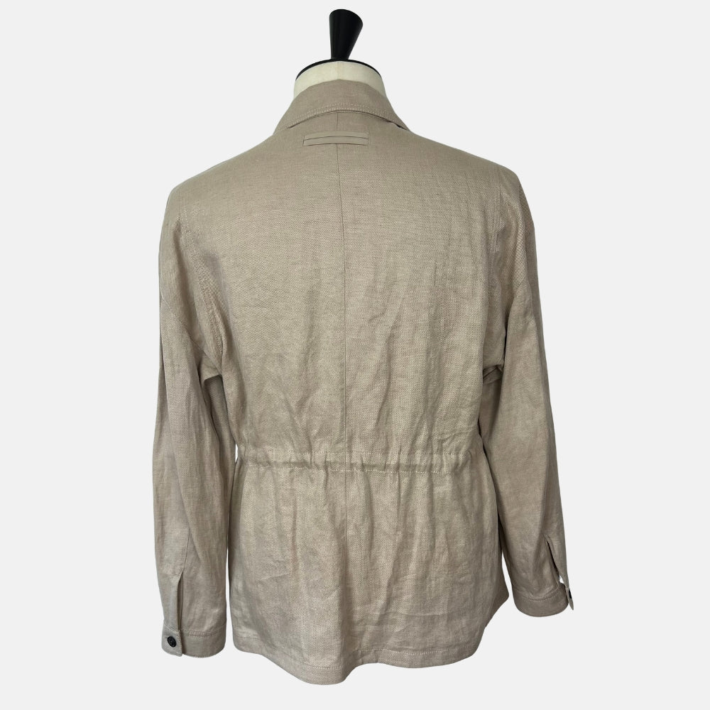 Ecru Jacket made of Linen/Leather Details (EU 48)