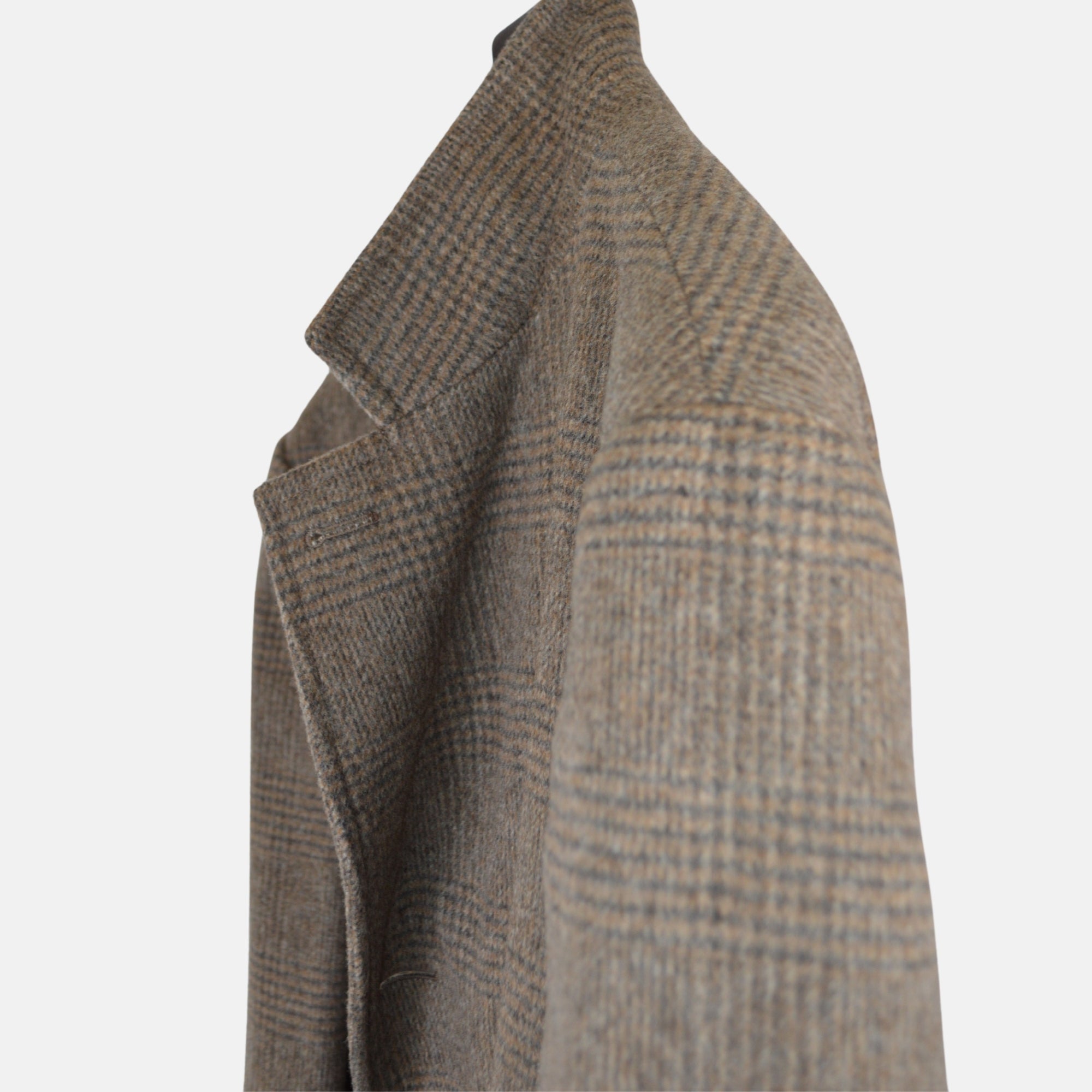 Brown Checked Coat made of Wool/Alpaca (EU 56)