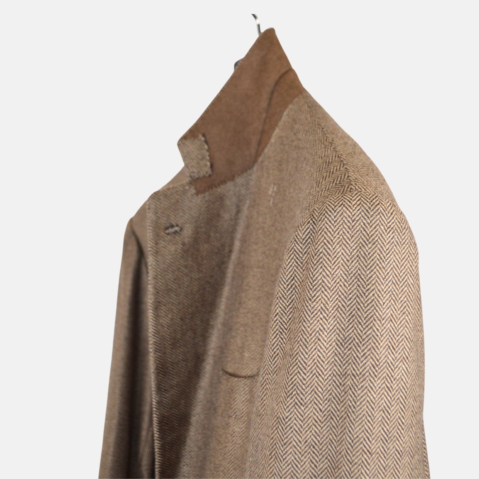 Brown Herringbone Blazer made of Cashmere (EU 50)