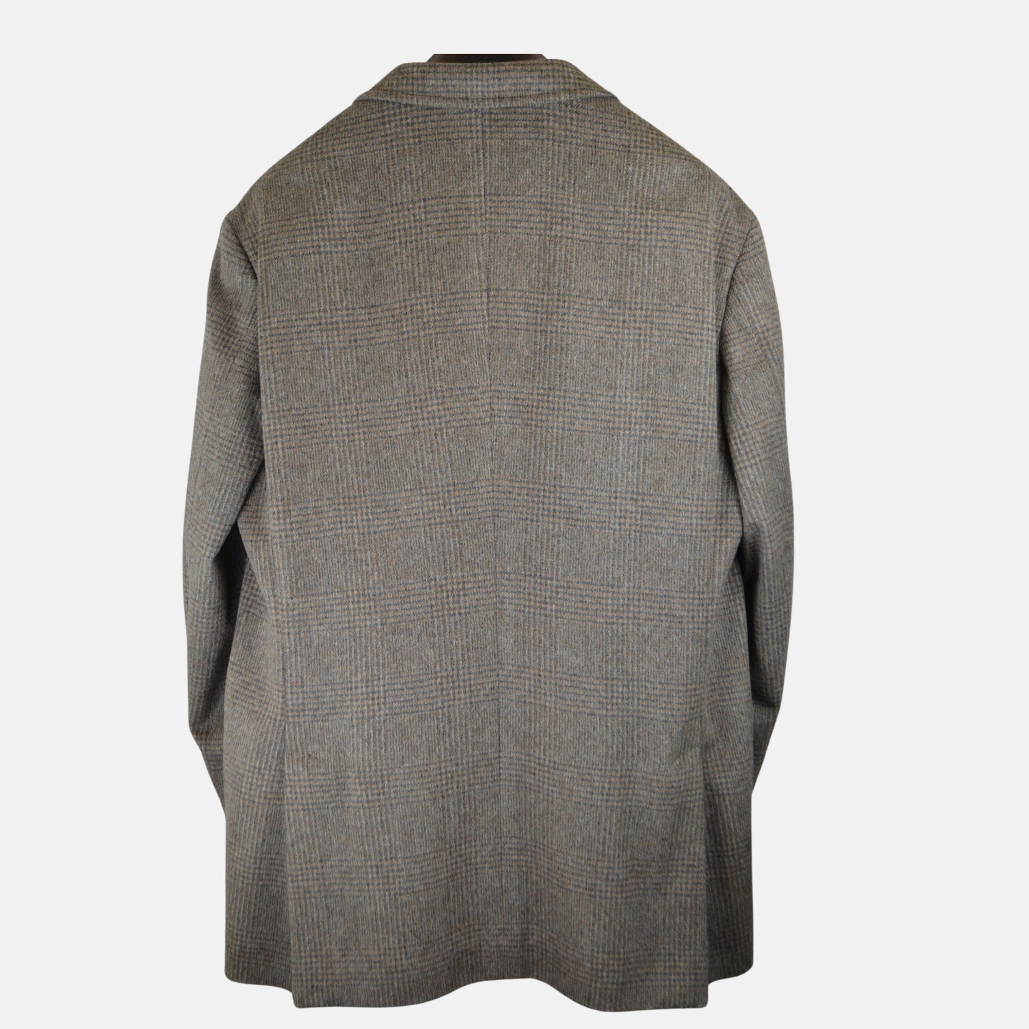 Brown Checked Coat made of Wool/Alpaca (EU 56)
