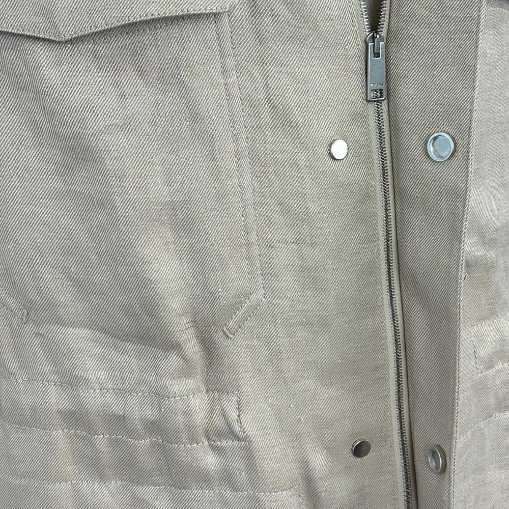Ecru Jacket made of Linen/Leather Details (EU 48)