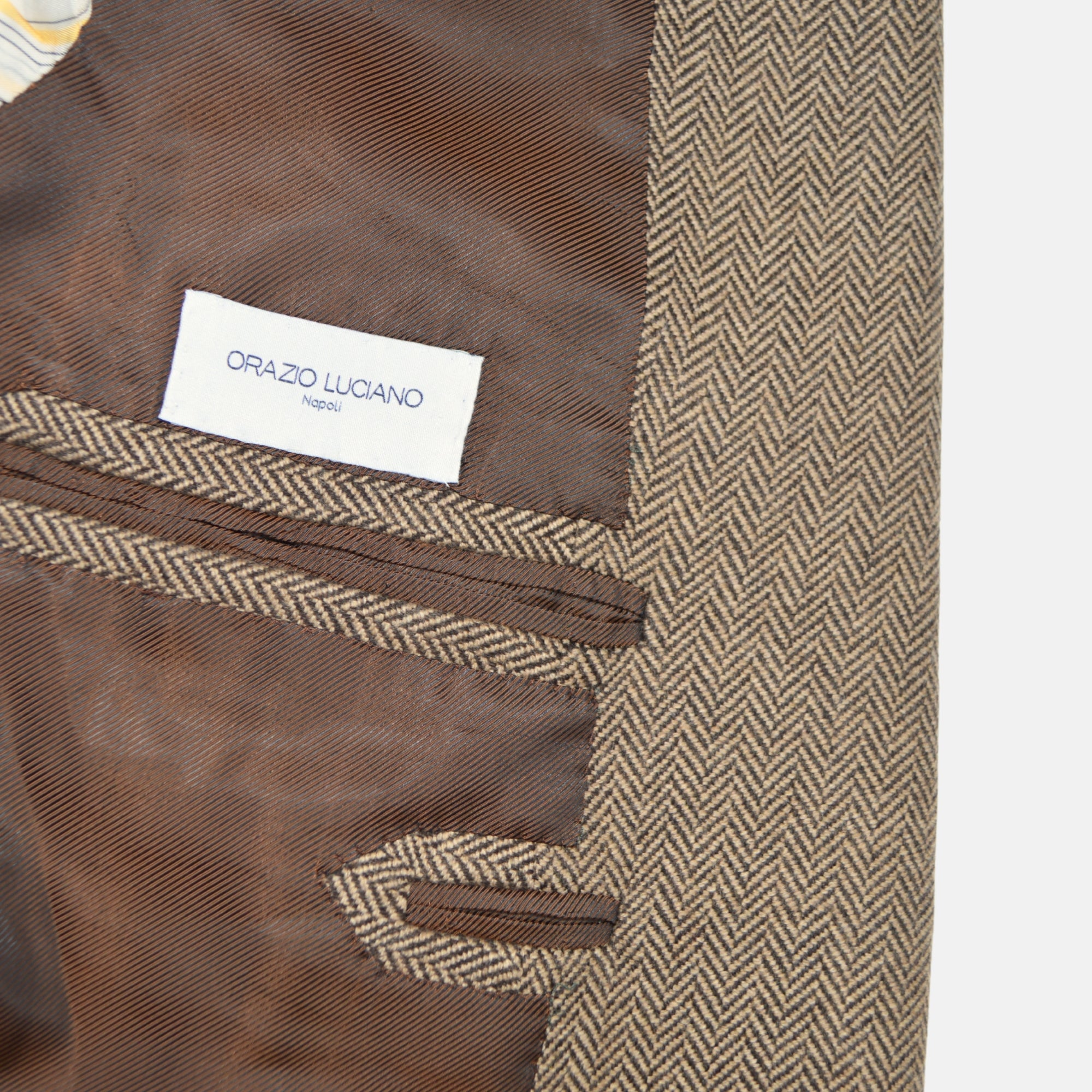Brown Herringbone Blazer made of Cashmere (EU 50)