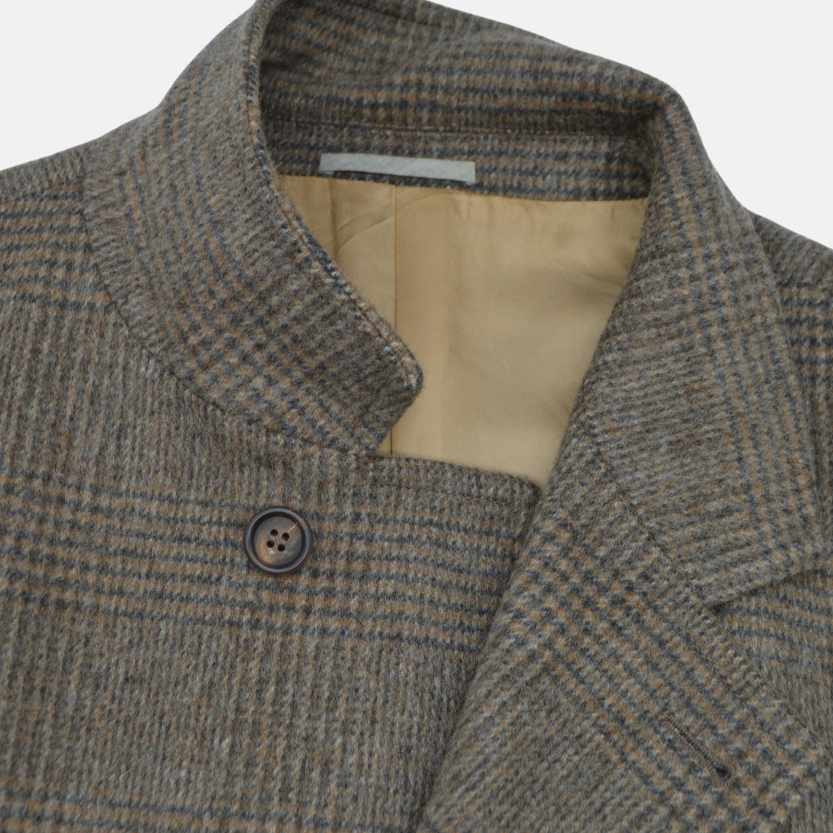 Brown Checked Coat made of Wool/Alpaca (EU 56)