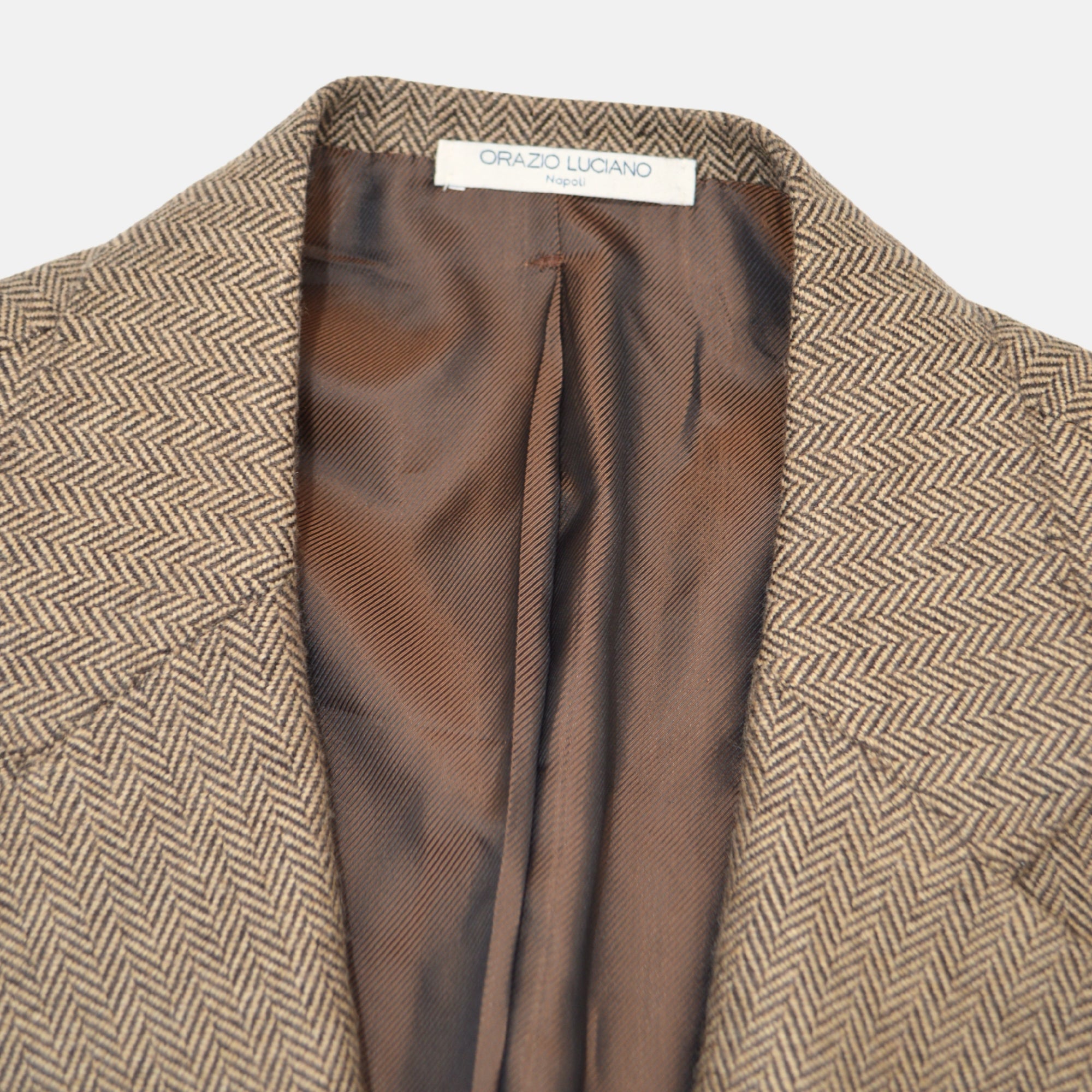 Brown Herringbone Blazer made of Cashmere (EU 50)