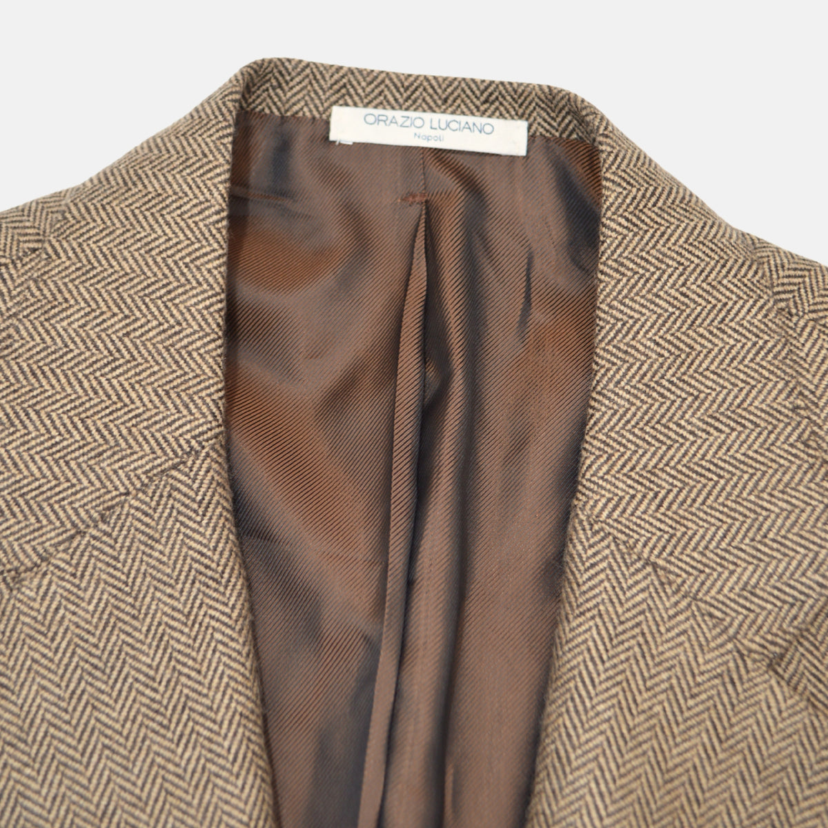 Brown Herringbone Blazer made of Cashmere (EU 50)