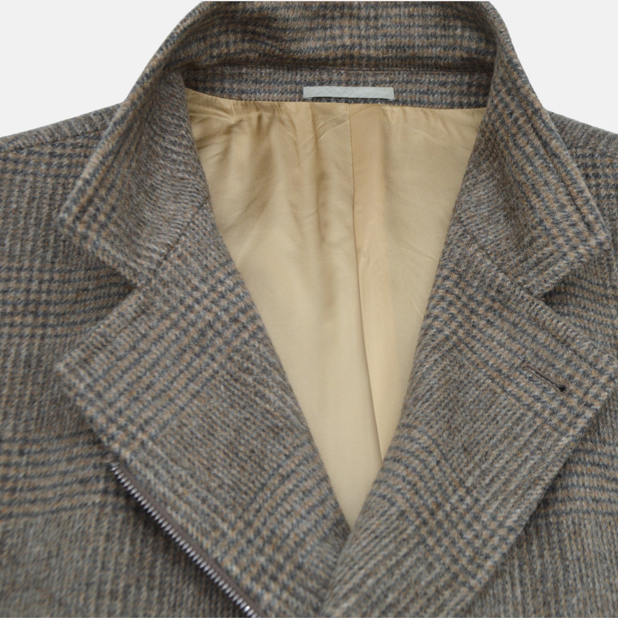 Brown Checked Coat made of Wool/Alpaca (EU 56)